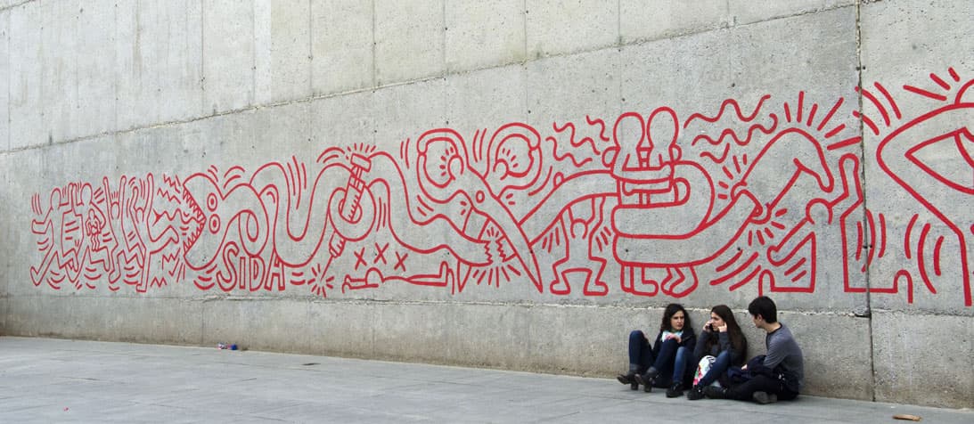 Barcelona Keith Haring Huge Mural against AIDS