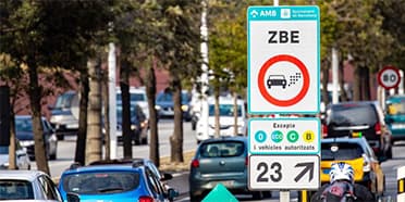 ZBE - Panneau Zone de Basses Emissions Barcelone