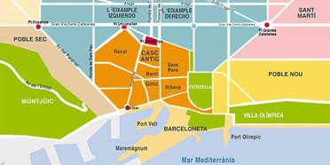Mapa de los barrios de Barcelona